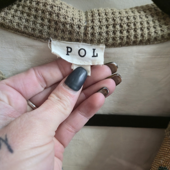 POL Floral Patchwork Utility Jacket - Navy and Tan POL Floral Corduroy Boho - Picture 4 of 6